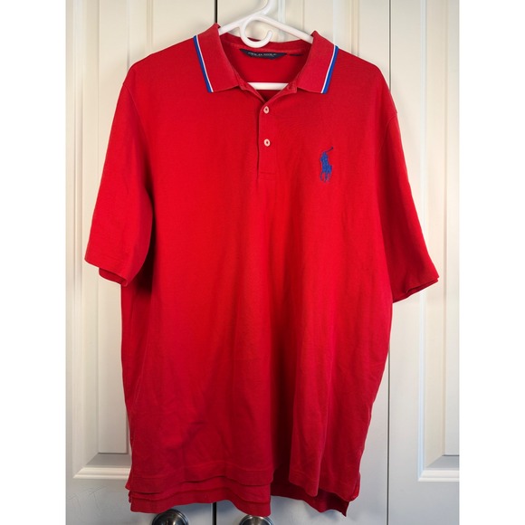 Polo Golf Ralph Lauren Other - Polo Golf Ralph Lauren Mens Red Pima Cotton Big Pony Polo Shirt Size L